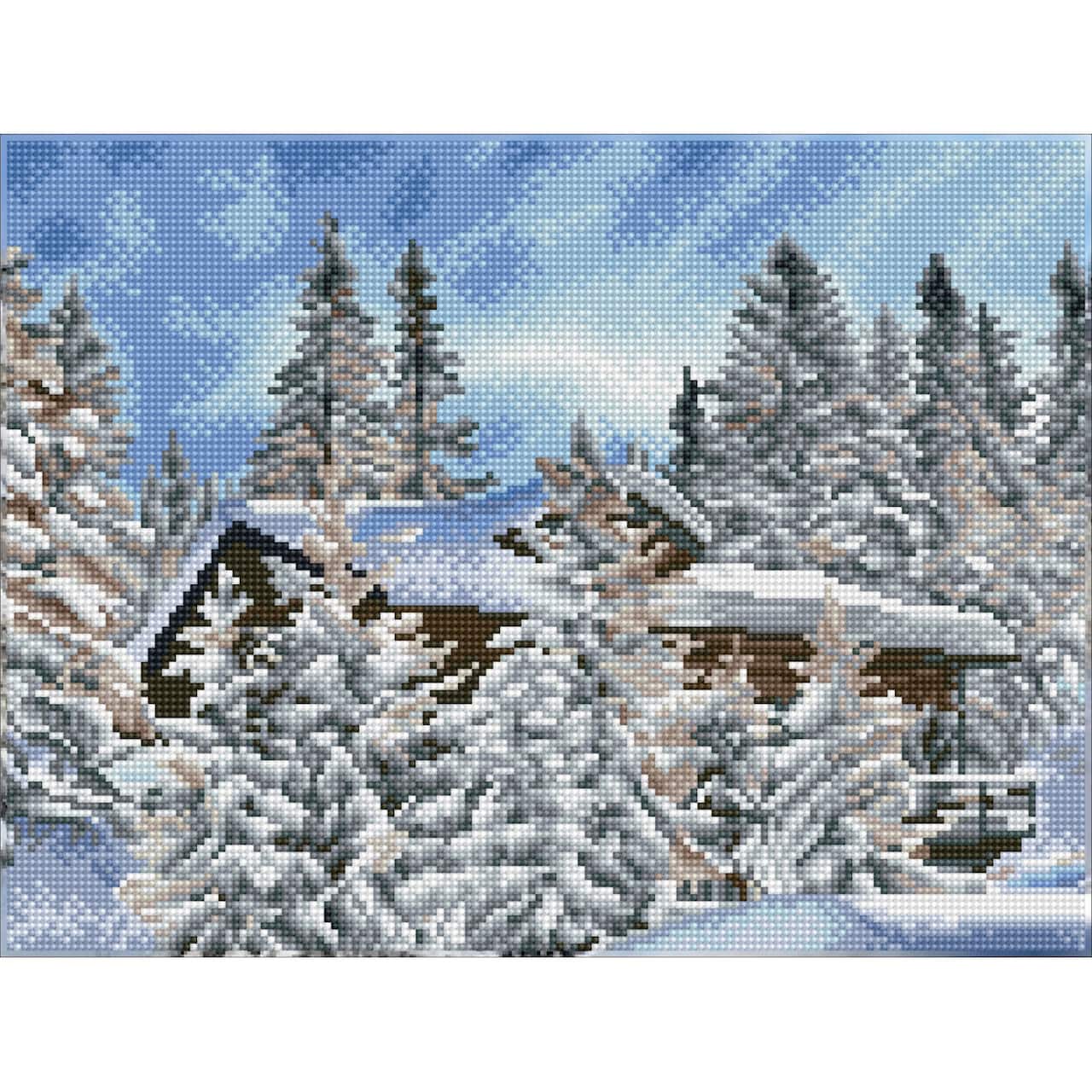 Diamond Dotz® Intermediate Alpine Retreat Pre-Framed Diamond Painting Kit
